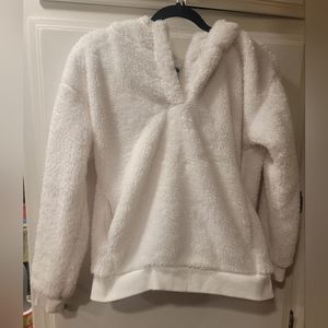 White Lukka Lux Sherpa Style Sweater/Hoodie